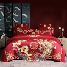 Conjunto de roupa de cama de luxo estilo chinês vermelho casamento 60S algodão egípcio Loong Phoenix comprar usado Conjunto de roupa de cama de luxo estilo chinês vermelho casamento 60S algodão egípcio Loong Phoenix comprar usado  Enviando para Brazil