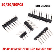 Conector de cabeçalho de pino macho agulha curva linha única 2/3/5/8/10/40P 2,54 mm - 90 graus comprar usado  Enviando para Brazil