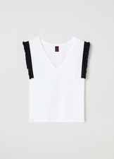 Stefanel Biała Bluzka Damska Top Bez Ramiączek Ozdobne Frendzle r.S na sprzedaż Stefanel Biała Bluzka Damska Top Bez Ramiączek Ozdobne Frendzle r.S na sprzedaż  PL