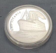 Titanic Silver Coin Map 1912 London New York Disaster Atlantic Ocean Liner Retro for sale  SALFORD