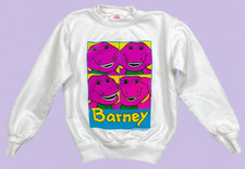 Vintage 1992 Barney Sweatshirt Kids Size 4 Purple Dinosaur Lyons Group USA VTG na sprzedaż  Wysyłka do Poland
