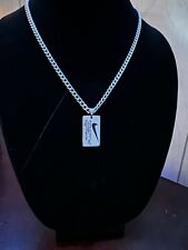 Usado, Colar Nike / Nike Dog Tag - 5mm Cubano - Corrente de Prata 20" - Sem Manchas comprar usado  Enviando para Brazil
