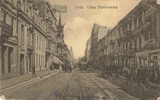 LODZ ULICA PIOTRKOWSKA - W GRUDNIU 1919 - OLD POSTCARD POLAND (ref 5714/25) na sprzedaż  Wysyłka do Poland