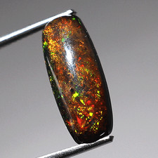 Cabochão almofada pedra preciosa AAA opala etíope galáxia preta natural 3,43 CTS comprar usado  Enviando para Brazil