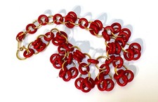 Colar art déco vintage galalita e metal festão galalita - vermelho, usado comprar usado  Enviando para Brazil