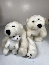 OSO POLAR DE PELUCHE NACIONAL VIDA SILVESTRE con cachorro desmontable 7"" mamá 4"" bebés y 1 otro segunda mano  Embacar hacia Mexico