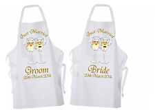 Avental personalizado ideal para casamento café da manhã noiva e noivo Mr & Mrs His & Hers comprar usado  Enviando para Brazil