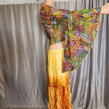 Blusa cropped Live 4 Truth boho manga sino colorida M mangas balão hippie comprar usado  Enviando para Brazil