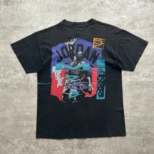 Camiseta NIKE MICHAEL JORDAN DUPLA FACE VINTAGE ANOS 90 TAMANHO L FEITA NOS EUA PRETA DESBOTADA comprar usado  Enviando para Brazil