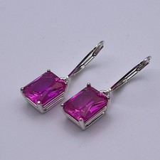 Brinco de noivado de platina 950 safira rosa natural certificado 8,00 quilates comprar usado  Enviando para Brazil