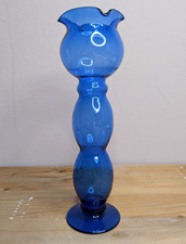 Blue glass vase for sale  LONDON