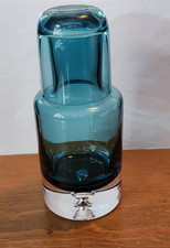 Conjunto de jarra de água e vidro Krosno Poland cabeceira azul estilo MCM, usado comprar usado  Enviando para Brazil