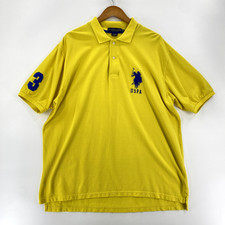Camisa polo masculina tamanho XXL amarela manga curta colarinho EUA Assn comprar usado  Enviando para Brazil