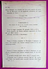 Marseille & Le Caire - Décret Royal Destine Un Tiers Vice-Consul - 2935, usado comprar usado  Enviando para Brazil