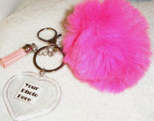 Usado, Moldura para foto rosa PomPom borla chaveiro mochila bolsa charme ótimo presente comprar usado  Enviando para Brazil