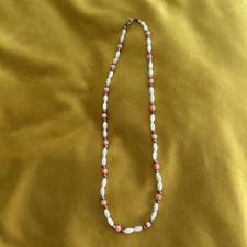 Pink white necklace for sale  SUDBURY