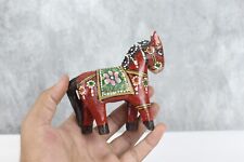 Estatuilla de juguete de caballo de madera pintada a mano color rojo vintage diseño decorativo para el hogar segunda mano  Embacar hacia Argentina