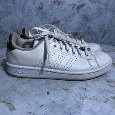 Tênis Adidas Advantage Feminino Tamanho 7.5 Branco Marrom Clássico Treinador Baixo, usado comprar usado  Enviando para Brazil