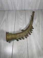 Sinos de cobra gravados vintage cerimoniais de chifre de bronze Dhokra Índia comprar usado  Enviando para Brazil