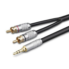 Cabo de áudio audiófilo estéreo 3,5 mm a 2 RCA Hi Fi para alto-falante home theater HDTV comprar usado  Enviando para Brazil