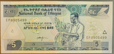 Ethiopia five birr for sale  Clearwater