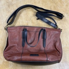 Bolsa satchel Fossil Skylar alça superior couro marrom preta camurça acabamento, usado comprar usado  Enviando para Brazil