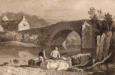 POSSIVELMENTE JOHN FLOWER Pintura em Aquarela RIO E PONTE PAISAGEM SÉCULO 19 comprar usado  Enviando para Brazil