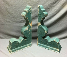 Par antigo de suporte de telhado de madeira Corbel verde vitoriano gasto vintage chique antigo 74-25B comprar usado  Enviando para Brazil
