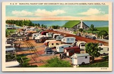 Punta Gorda FL~Reboques de Viagem de Acampamento Turístico Municipal~Salão Comunitário~Linho 1936 comprar usado  Enviando para Brazil