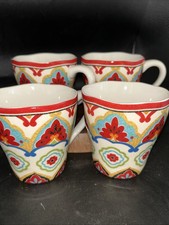 Usado, Canecas de café de porcelana Pier 1 ISIDORA, conjunto de 4 coloridas brilhantes. Tamanho perfeito comprar usado  Enviando para Brazil