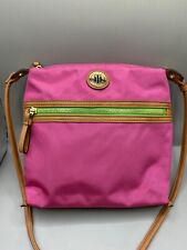 Bolsa de ombro feminina rosa com zíper verde Tommy Hilfiger. 9 pol. X 10 polegadas. X 2 polegadas comprar usado  Enviando para Brazil