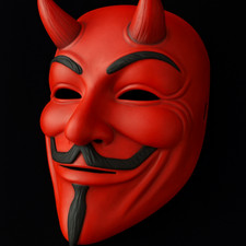 Guy Fawkes com chifres do diabo! Máscara Cosplay Anonymous Halloween V For Vendetta comprar usado  Enviando para Brazil