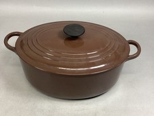 Usado, Forno holandês vintage Le Creuset E marrom esmalte ferro fundido - Feito na França - 11,5x9 comprar usado  Enviando para Brazil