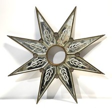 Usado, Candelabro veneziano antigo vidro espelhado/metal Starburst tampa de teto medalhão comprar usado  Enviando para Brazil