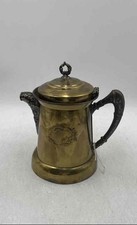 Cafetera vintage dorada de mediados de siglo con tapa y asa segunda mano  Embacar hacia Mexico
