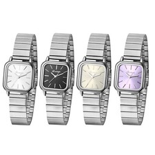 Relógio de pulso feminino clássico quadrado quartzo analógico aço inoxidável presente mostrador simples comprar usado  Enviando para Brazil
