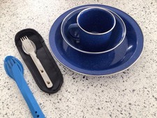Enamel camping cutlery for sale  LISS