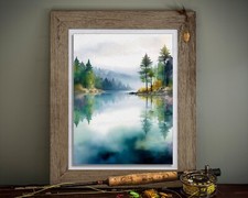 Misty lake painting for sale  USA
