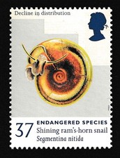 Usado, 1998 Endangered Species 37p Shining Rams-Horn Snail. SG 2018 comprar usado  Enviando para Brazil