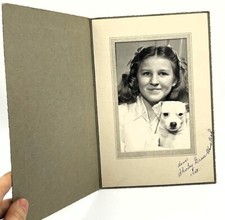 Foto retrato vintage Shirley Almstead menina fofa Jack Russell Terrier cachorro filhote 6x9 comprar usado  Enviando para Brazil