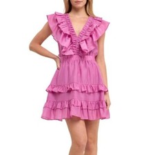 Mini vestido Endless rosa roxo lilás babado comprar usado  Enviando para Brazil
