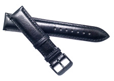 Pulseira de relógio unissex couro genuíno qualidade preta 20 mm fivela de tom preto comprar usado  Enviando para Brazil