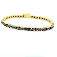 Diamante Negro Tenis Pulsera Unisex 7.50" Pulgadas en Amarillo Chapado en Oro comprar usado  Enviando para Brazil