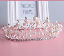 Tiara de pérola de luxo coroa de casamento cristal strass tiara de noiva comprar usado  Enviando para Brazil