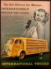 Coca Cola International Trucks 1938 anuncio impreso vintage Coca-Cola chica bonita amarillo segunda mano  Embacar hacia Mexico