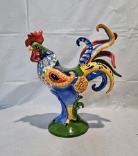 Galo de cerâmica decoração colorida 10" Sharon Neuhaus (reparado) para aves em movimento comprar usado  Enviando para Brazil