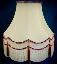 Cream burgundy lampshades for sale  BOLTON