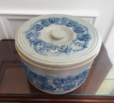 Usado, Esmalte salgado Robinson Clay Co. tampa uva azul grés bolo crock 9 1/4" comprar usado  Enviando para Brazil