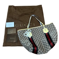 Bolsa tote Gucci GG lona Jolie Webb charme logotipo AOP bronzeado vermelho verde creme vintage 2009 comprar usado  Enviando para Brazil