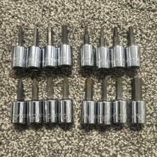 Lote de 16 soquetes mistos Husky 3/8 unidades EUA hex, torx, bits métricos e SAE usados comprar usado  Enviando para Brazil